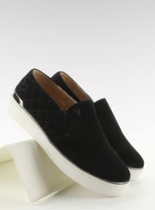 Zamszowe trampki slip-on 7103 Black  II-GAT