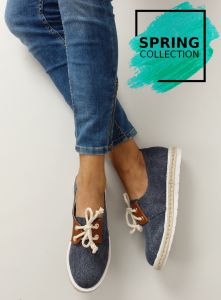 Mokasyny espadryle płótno G153 BLUE