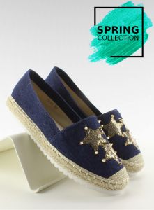 Płócienne espadryle z ćwiekami CV-353 Dk. Blue