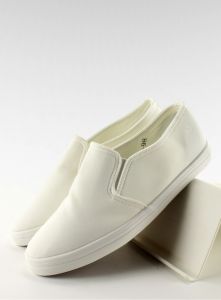Trampki slip-on materiałowe 1-98 Biały