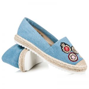 JEANSOWE ESPADRYLE Z NASZYWKAMI