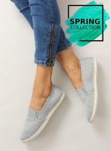 Trampki slip-on z taśmą 991-Y GREY