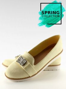 Pastelowe zamszowe mokasyny T245 YELLOW