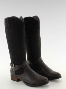 Kozaki oficerki muszkieterki 7585-1 CZARNE
