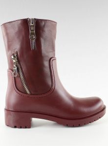 Pół kalosze Double-zip H193 Czerwone
