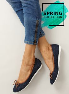 Balerinki w jeansowych odcieniach lds-1a008 Blue