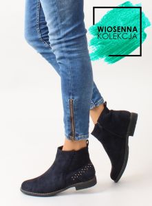 Zgrabne zamszowe sztyblety LL108 Blue