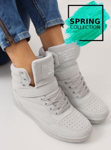 Zamszowe sneakersy Liluu XW33268 GREY SUEDE