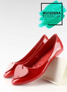 Balerinki z serduszkiem C38 Red