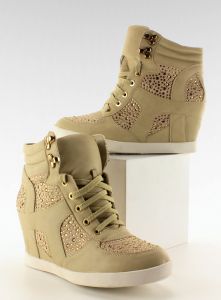 Sneakers z haczykami 8073 BEŻOWE