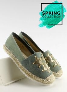 Płócienne espadryle z ćwiekami CV-353 Green