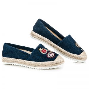 JEANSOWE ESPADRYLE Z NASZYWKAMI