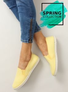 Trampki slip-on z taśmą 991-Y YELLOW