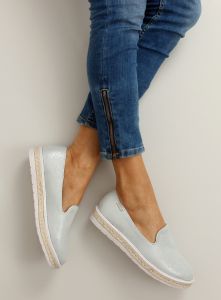 Slipony espadryle perłowe 6081 L. Blue