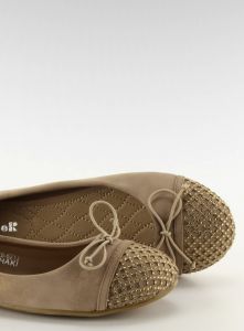 Baleriny z cyrkoniami MB-6213 khaki