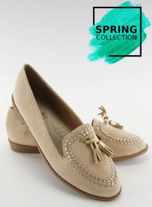 Mokasyny z obszywanymi noskami SK28P Green