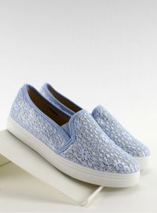 Koronkowe slip-on pastele XIN07P Light blue