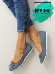 Balerinki w jeansowych odcieniach lds-1a008 L. Blue