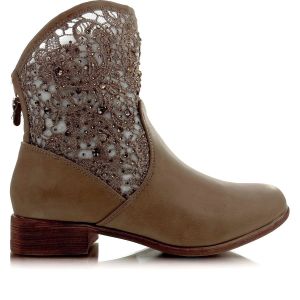 Botki koronka 6556 KHAKI