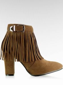 Botki z frędzlami klamra BL-37 Camel