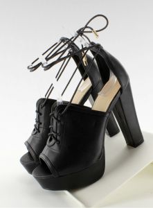 Sandałki lity sznurowane 11010 Black