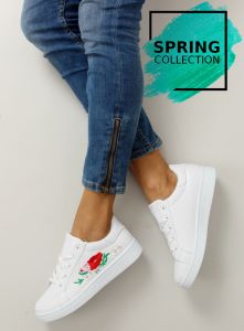 Buty sportowe z haftem W-122 WHITE
