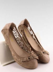 Balerinki koronkowe 878-2 khaki