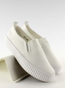 Slip-on na wysokiej prążkowanej podeszwie GF-40 Biały