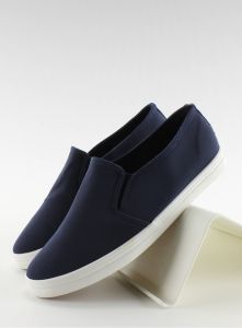 Trampki slip-on materiałowe 1-98 Granatowe