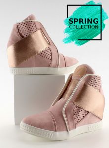 Sneakersy z białymi lamówkami 1142 Pink