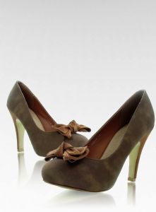 Stylowe czółenka 1180-8 khaki-camel
