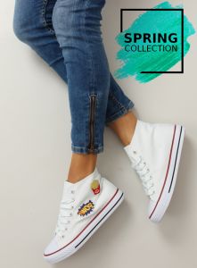 Trampki za kostkę POW  8816 WHITE