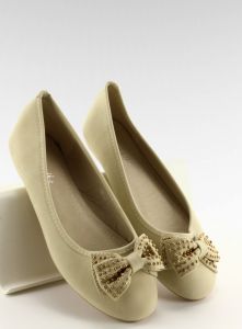 Balerinki z kokardką L8861 apricot