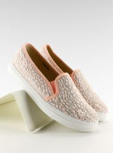 Koronkowe slip-on pastele XIN07P Pink