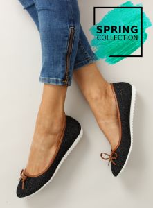 Balerinki w jeansowych odcieniach lds-1a008 Black
