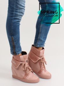 Sneakersy zamszowe B12-22 Pink