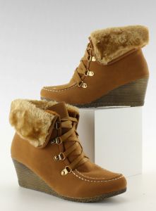 Botki sznurowane ocieplane EL-384 CAMEL